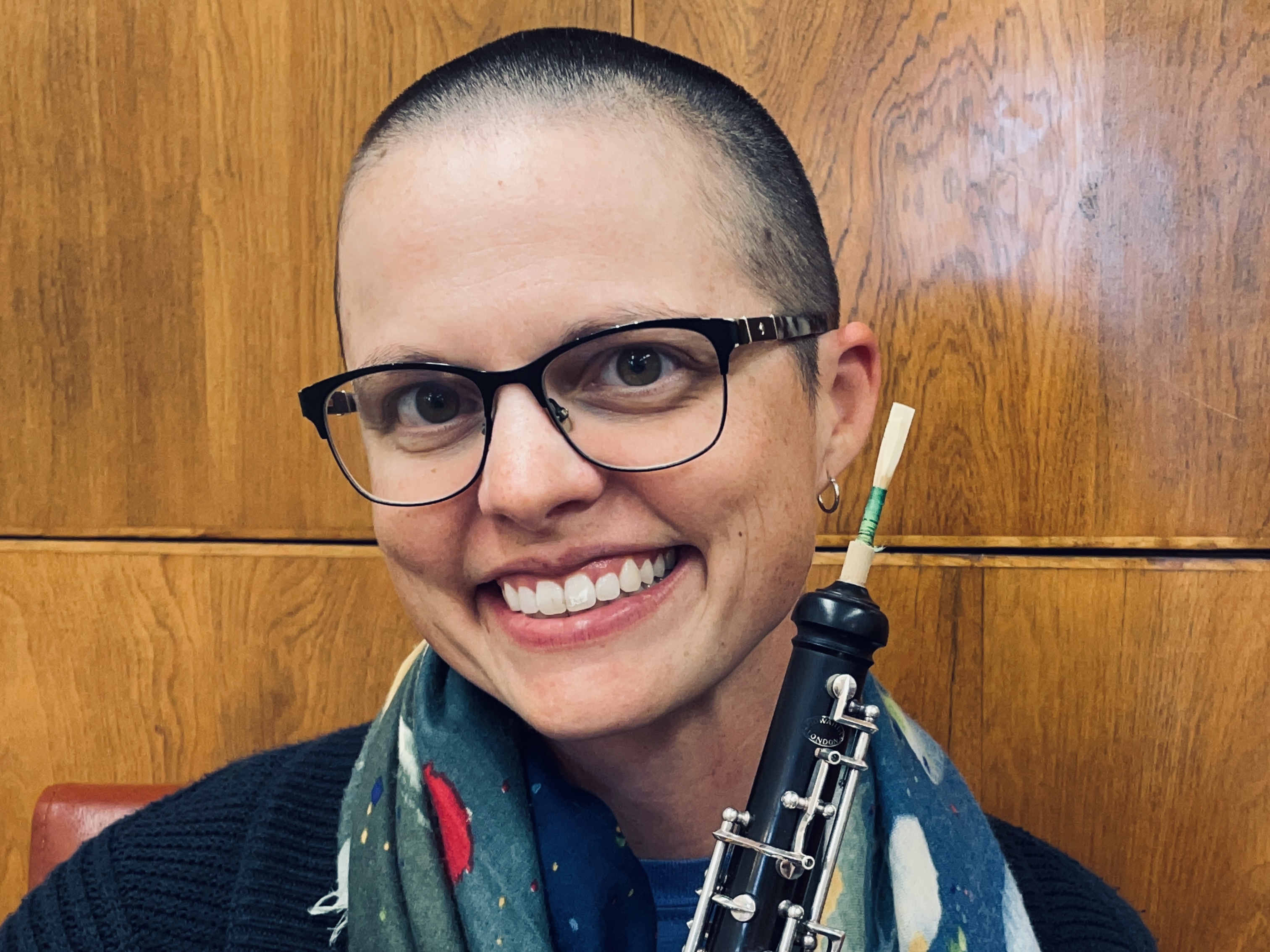 Photo of KaDee with her oboe